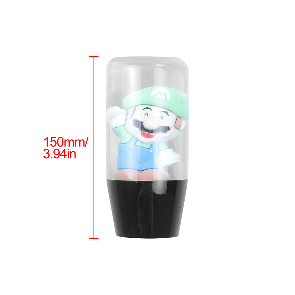 Brand New Universal Super Mario Bros Luigi Character Crystal Clear Stick Car Manual Gear Shift Knob Shifter Lever Cover