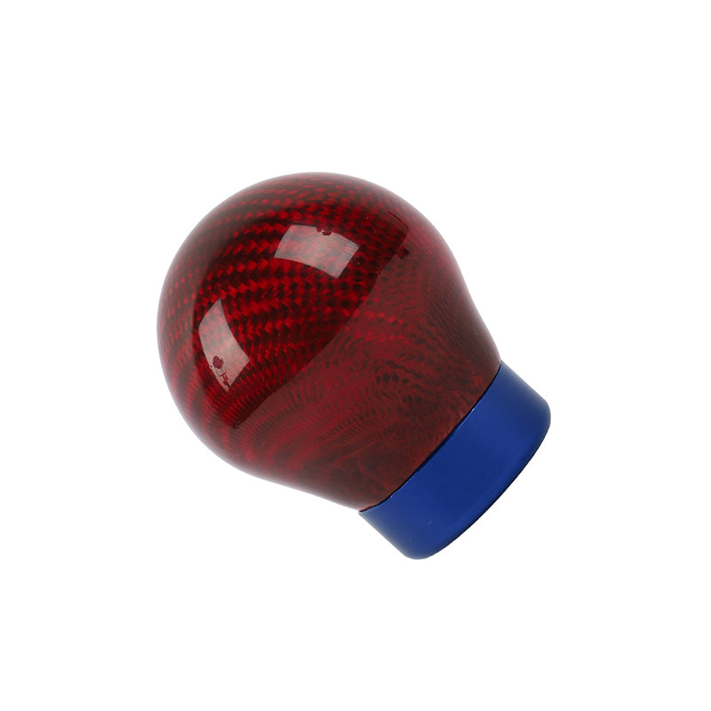 Brand New Universal Real Carbon Fiber Red Round Ball Manual Car Racing Gear Shift Knob Shifter M12 M10 M8