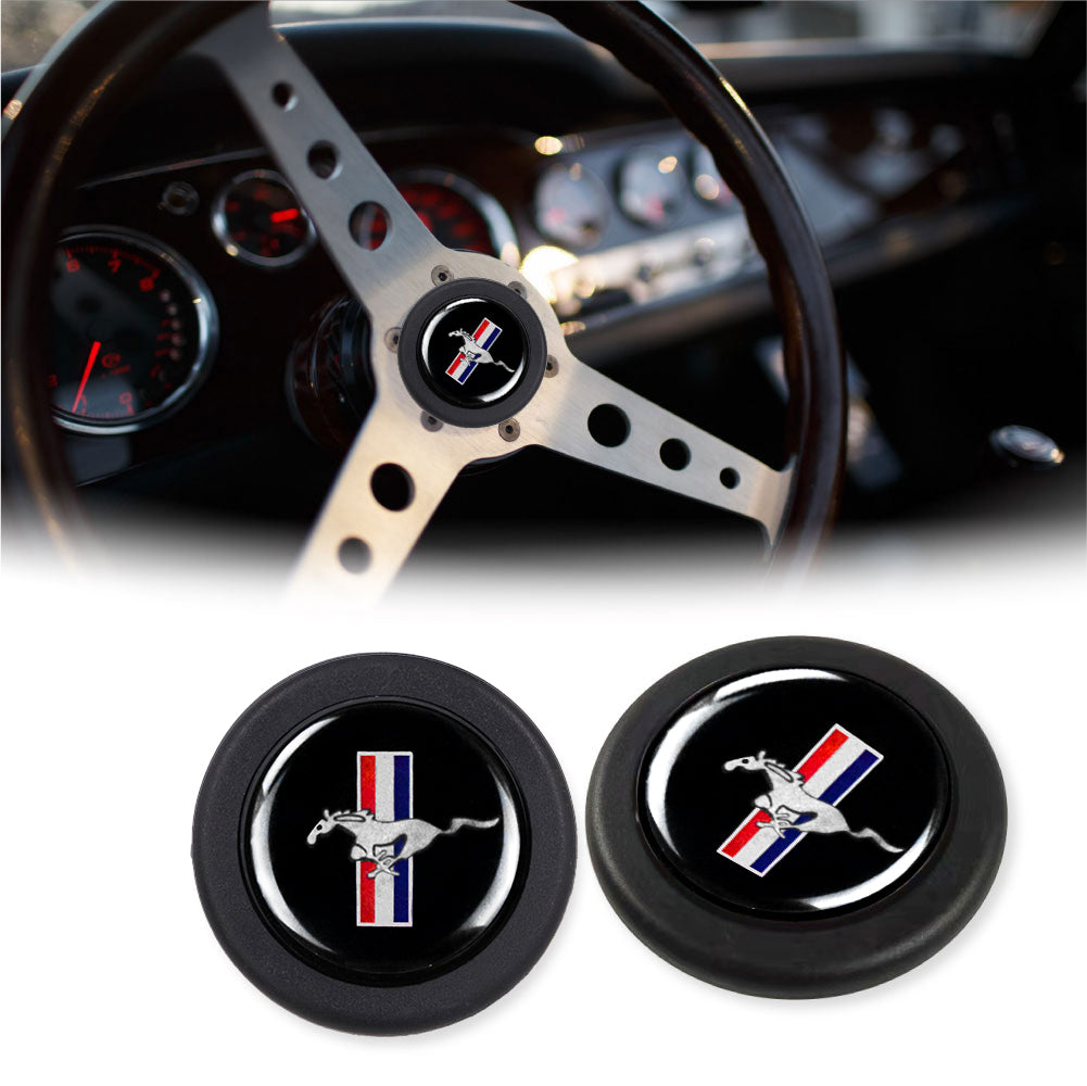 Brand New Universal Ford Mustang Car Horn Button Black Steering Wheel Horn Button Center Cap