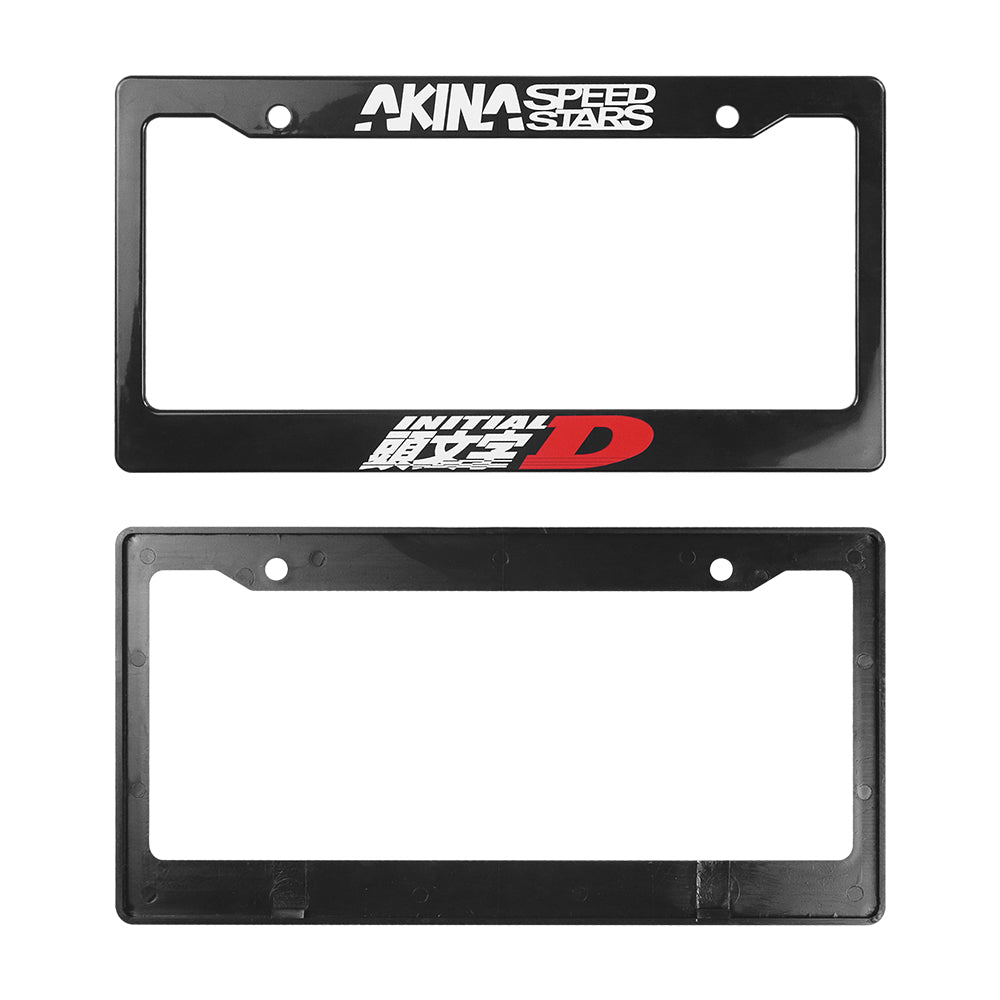 Brand New Universal 1PCS JDM INITIAL D AKINA SPEEDSTAR ABS Plastic Black License Plate Frame