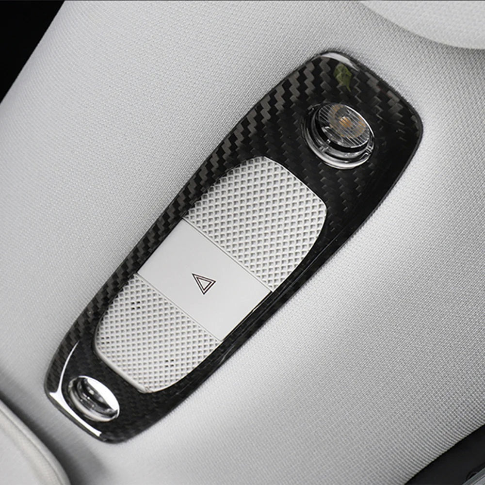 BRAND NEW 2020-2024 TESLA MODEL Y REAL CARBON FIBER MOLDED READING LIGHT COVER TRIM INTERIOR DECORATION COVER