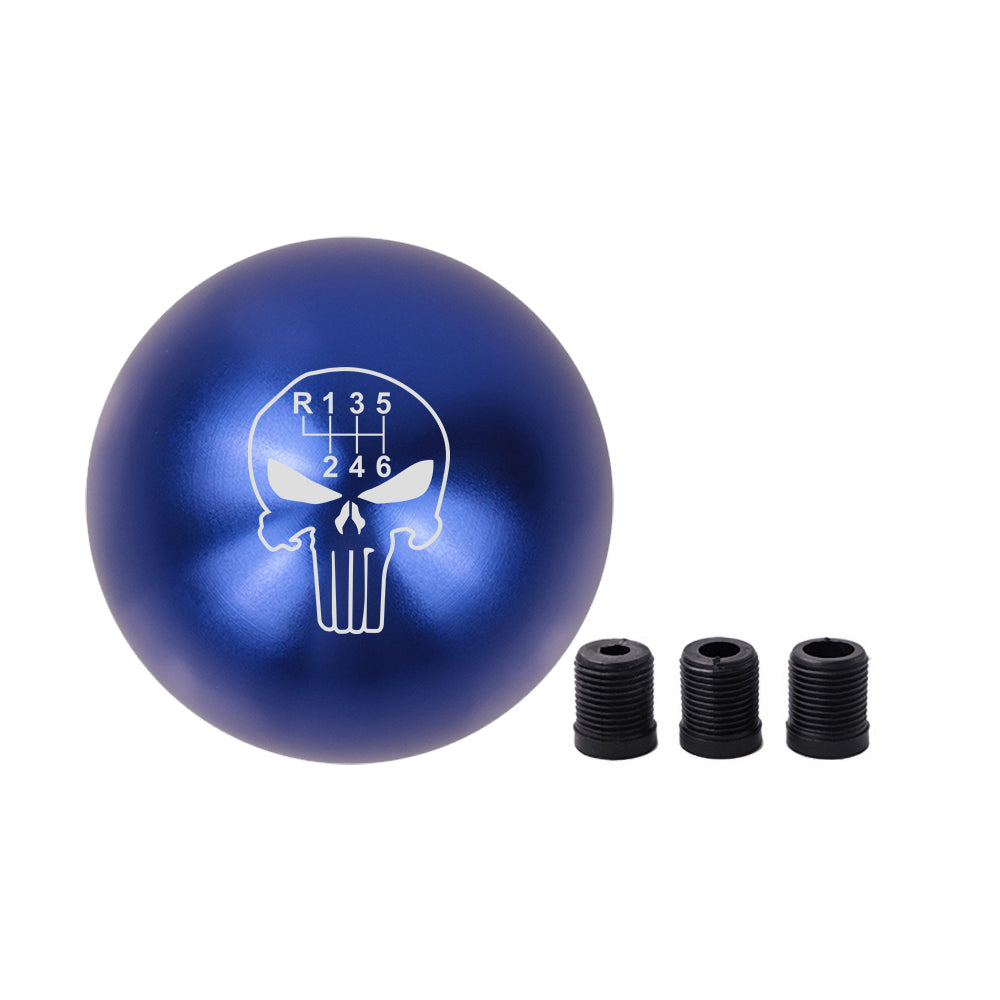 BRAND NEW UNIVERSAL JDM THE PUNISHER 6 SPEED Aluminum Blue Round Ball Manual Gear Stick Shift Knob M8 M10 M12