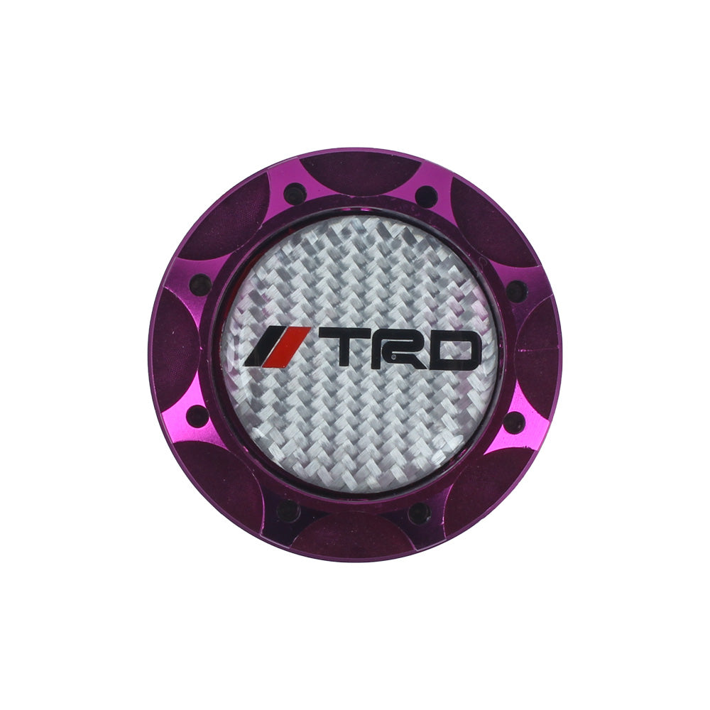 Brand New Toyota TRD Real Carbon Fiber Sticker ALUMNIUM Purple Billet Engine Oil FILLER Cap Toyota