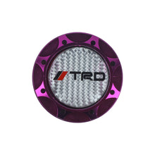 Load image into Gallery viewer, Brand New Toyota TRD Real Carbon Fiber Sticker ALUMNIUM Purple Billet Engine Oil FILLER Cap Toyota