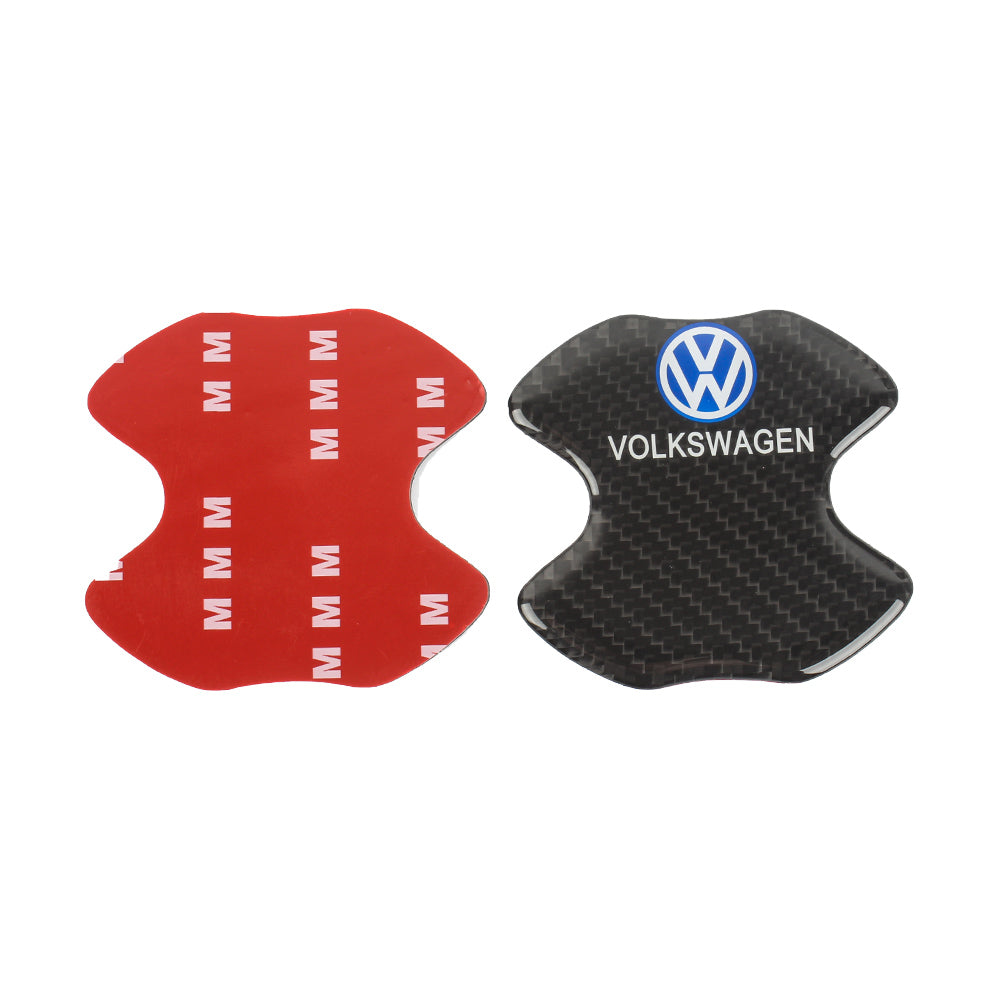 BRAND NEW UNIVERSAL 2PCS VOLKSWAGEN REAL CARBON FIBER ANTI-SCRATCH DOOR HANDLE PROTECTOR