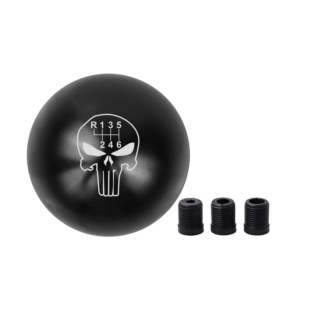 BRAND NEW UNIVERSAL JDM THE PUNISHER 6 SPEED Aluminum Black Round Ball Manual Gear Stick Shift Knob M8 M10 M12