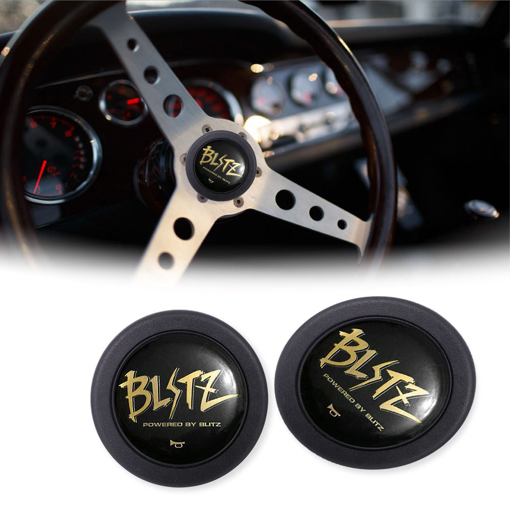 Brand New Universal Blitz Car Horn Button Black Steering Wheel Center Cap