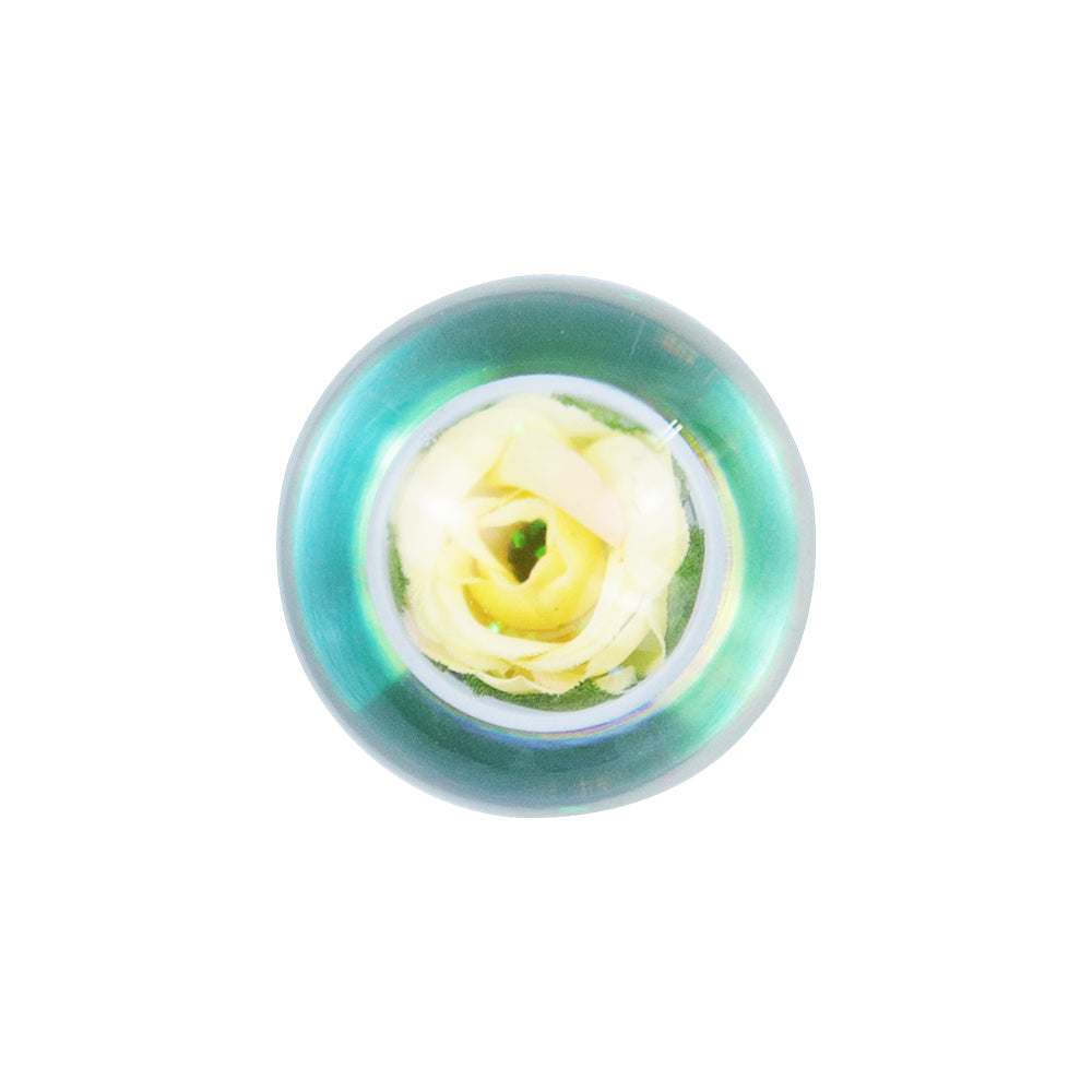 Brand New Universal Acrylic Clear Crystal Yellow Rose Flower Ball Gear Shift Knob Manual M8 M10 M12