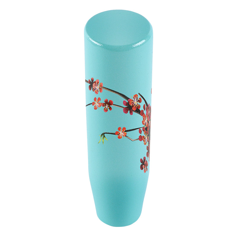 Brand New Universal 15CM Sakura Flowers Pearl Teal Long Stick Manual Car Gear Shift Knob Shifter M8 M10 M12