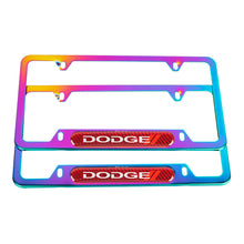 Load image into Gallery viewer, Brand New Universal 2PCS Dodge Neo Chrome Metal License Plate Frame