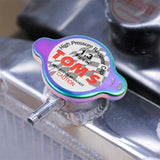 Brand New JDM 1.3bar 15mm Tom's Racing Neo Chrome Radiator Cap S Type Universal