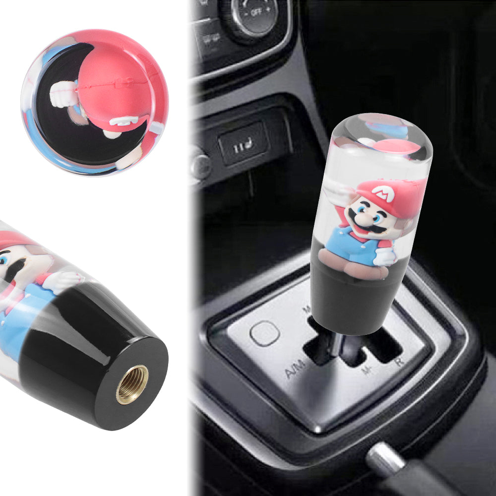 Brand New Universal Super Mario Character Crystal Clear Stick Car Manual Gear Shift Knob Shifter Lever Cover