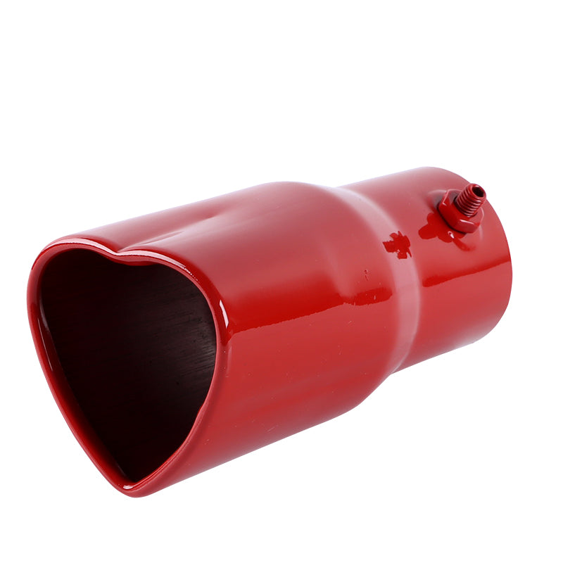 Brand New Universal Red Heart Shaped Stainless Steel Car Exhaust Pipe Muffler Tip Trim Staight