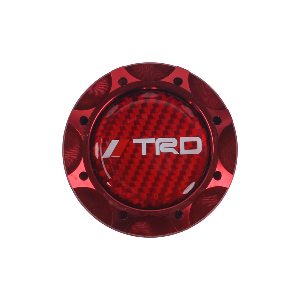 Brand New Toyota TRD Real Carbon Fiber Sticker ALUMNIUM Red Billet Engine Oil FILLER Cap