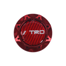 Load image into Gallery viewer, Brand New Toyota TRD Real Carbon Fiber Sticker ALUMNIUM Red Billet Engine Oil FILLER Cap