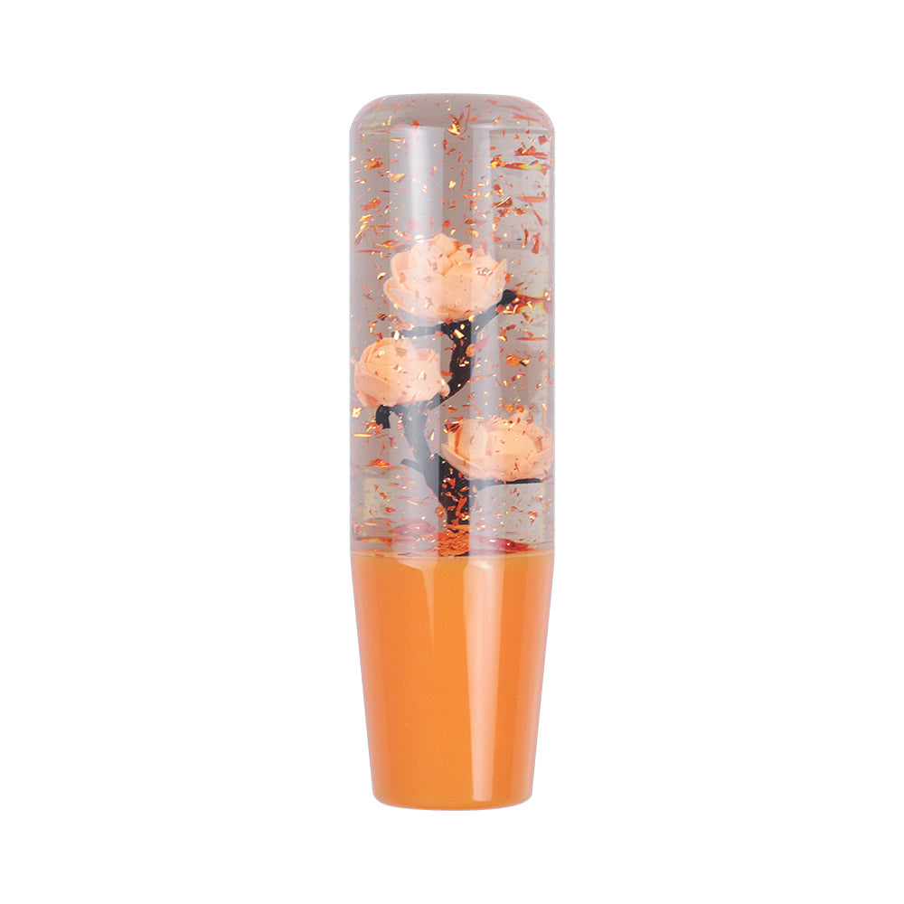 Brand New Universal 150mm Sakura Orange Glitter Rose Flowers Manual Car Gear Stick Shift Knob M8 M10 M12