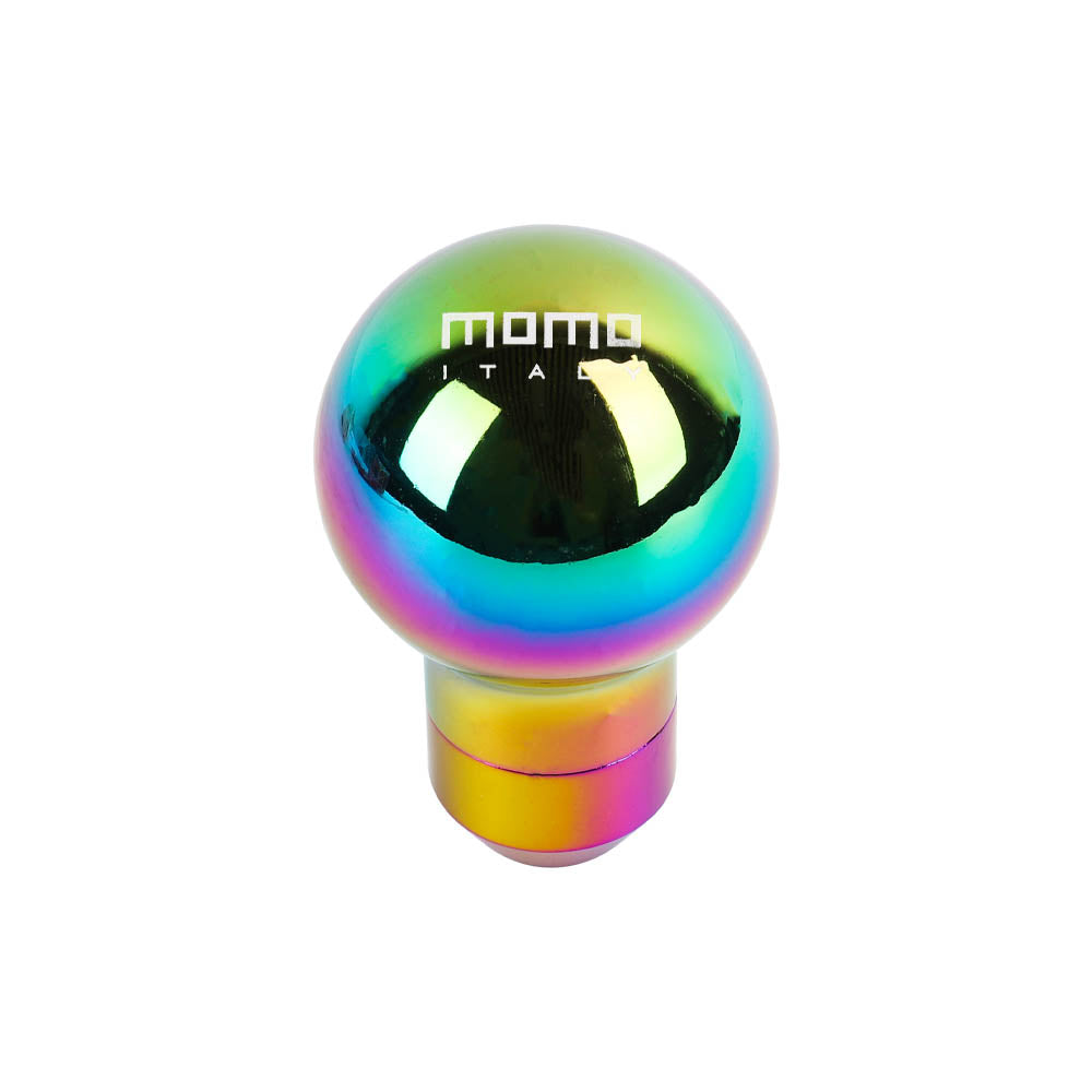 BRAND NEW UNIVERSAL MOMO Racing Universal Neo Chrome Aluminum Round Shift Knob Lever Knob M8 M10 M12