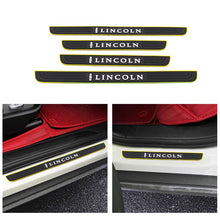 Load image into Gallery viewer, Brand New 4PCS Universal Lincoln Yellow Rubber Car Door Scuff Sill Cover Panel Step Protector