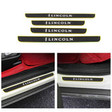 Brand New 4PCS Universal Lincoln Yellow Rubber Car Door Scuff Sill Cover Panel Step Protector