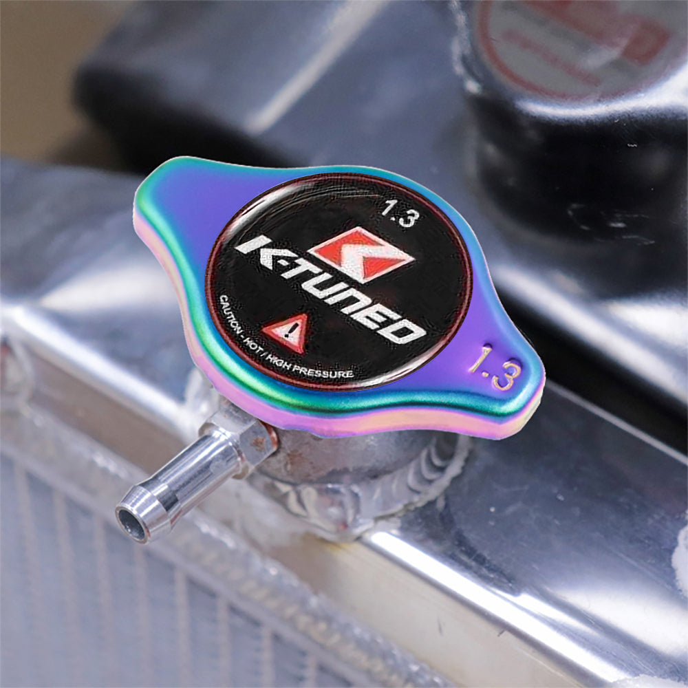 Brand New JDM 1.3bar 9mm K-TUNED Neo Chrome Racing Cap High Pressure Radiator Cap For Universal