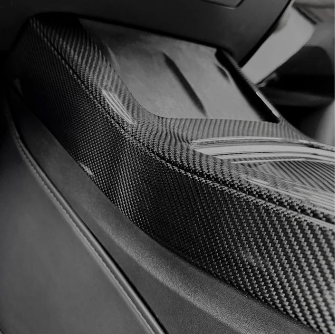 Brand New 2021-2023 Tesla Model 3 & 2020-2023 Tesla Model Y Real Carbon Fiber Center Console Side Trim Cover