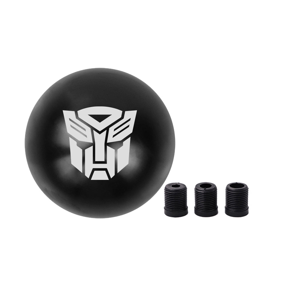 BRAND NEW UNIVERSAL JDM AUTOBOT TRANSFORMERS Aluminum Black Round Ball Manual Gear Stick Shift Knob M8 M10 M12