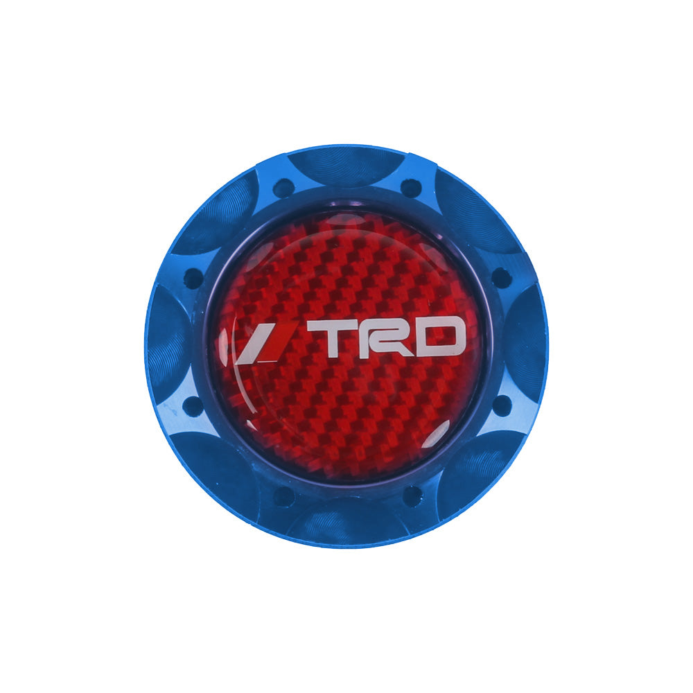 Brand New Toyota TRD Real Carbon Fiber Sticker ALUMNIUM Blue Billet Engine Oil FILLER Cap