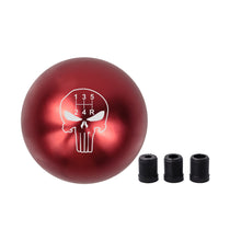 Load image into Gallery viewer, BRAND NEW UNIVERSAL JDM THE PUNISHER 5 SPEED Aluminum Red Round Ball Manual Gear Stick Shift Knob M8 M10 M12