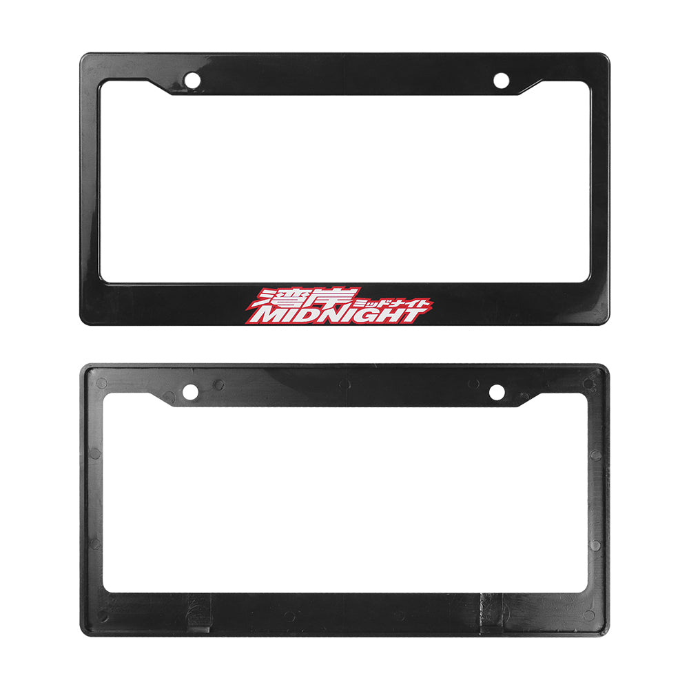 Brand New Universal 1PCS JDM MIDNIGHT ABS Plastic Black License Plate Frame