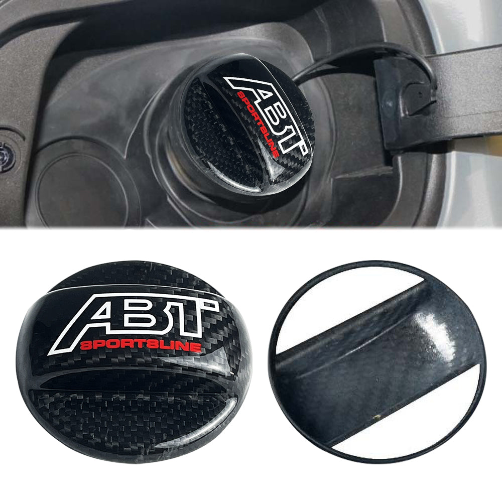 BRAND NEW UNIVERSAL ABT SPORTSLINE Real Carbon Fiber Gas Fuel Cap Cover For Audi