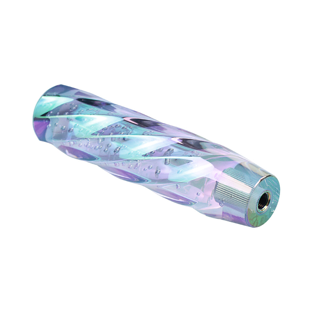 Brand New Universal 20CM VIP 200mm Transparent Manual Neo Chrome Twist Crystal Bubble Racing Gear Shift Knob