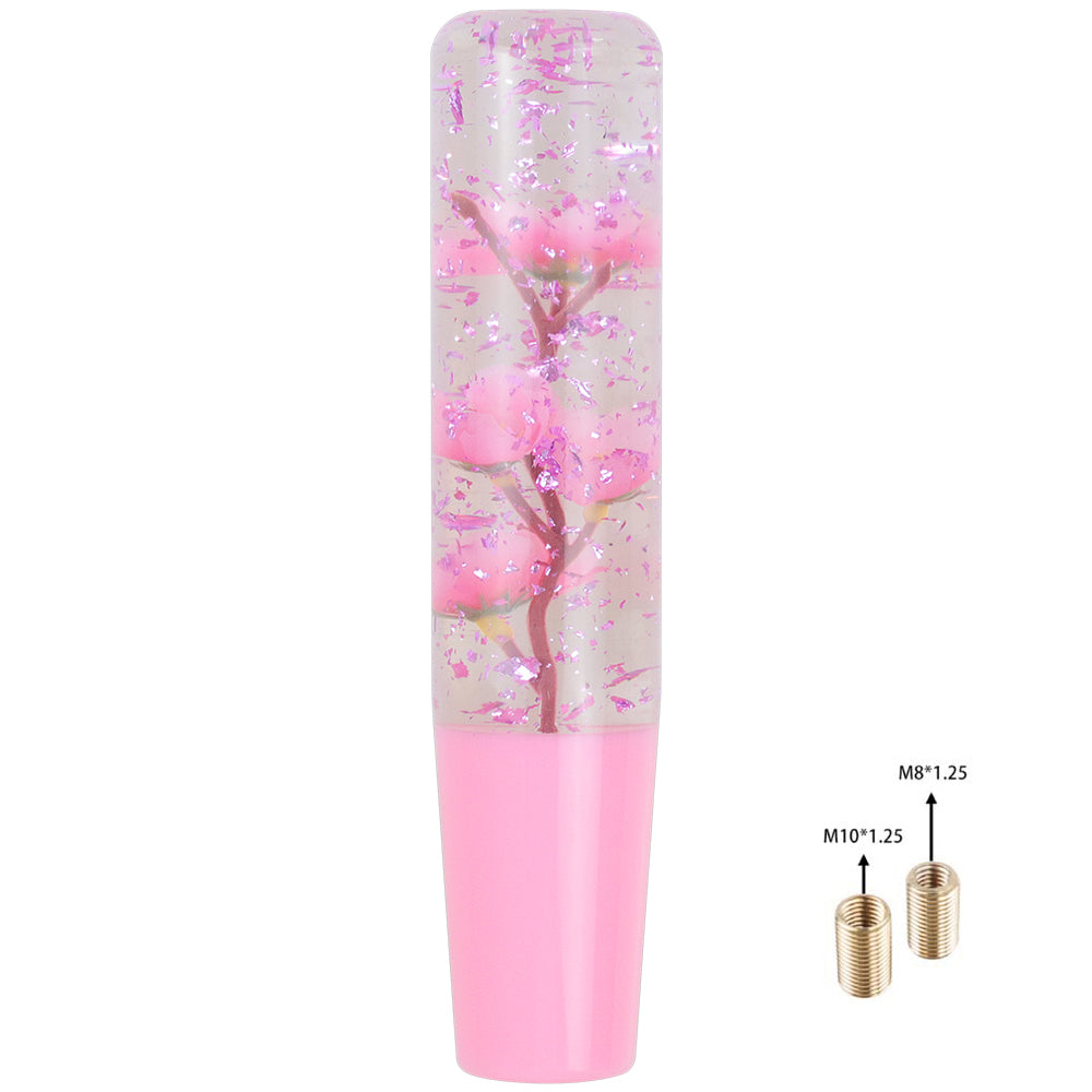 Brand New Universal 200mm Sakura Pink Glitter Rose Flowers Manual Car Gear Stick Shift Knob M8 M10 M12