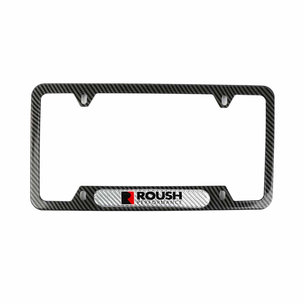 Brand New Universal 1PCS Roush Performance Carbon Fiber Look Metal License Plate Frame