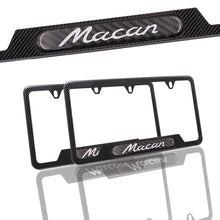 Load image into Gallery viewer, Brand New Universal 2PCS Porsche Macan Carbon Fiber Metal License Plate Frame