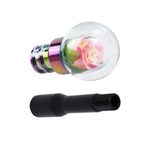 Load image into Gallery viewer, Brand New Universal Acrylic Clear Crystal Yellow/Pink Rose Flower Ball Manuel Gear Stick Shift Knob M8 M10 M12 &amp; Black Shifter Extender Extension