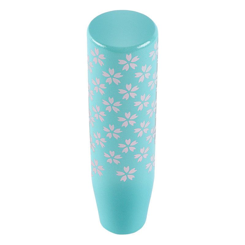 Brand New Universal 15CM Sakura Flowers Pearl Teal Long Stick Manual Car Gear Shift Knob Shifter M8 M10 M12