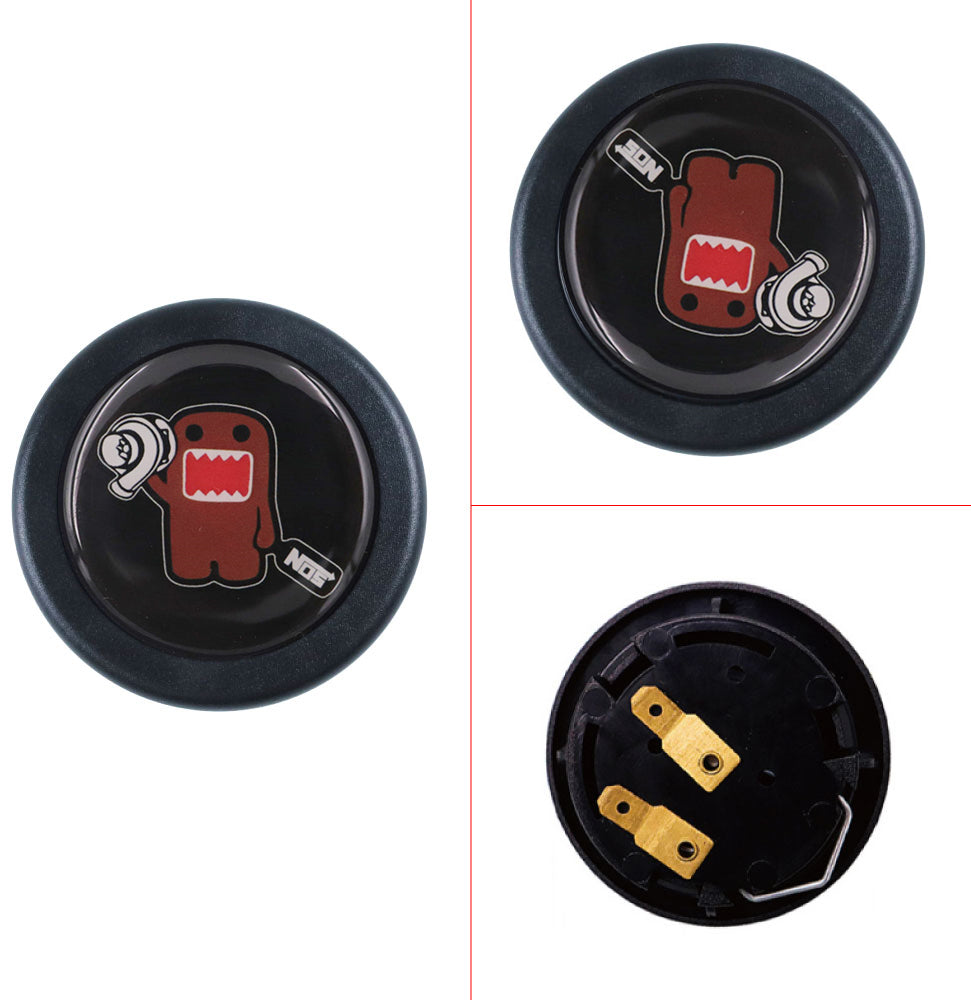 Brand New Universal JDM Domo Anime Hentai Car Horn Button Black Steering Wheel Center Cap