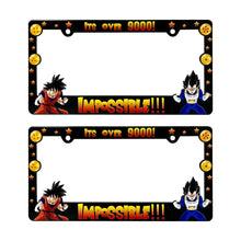 Load image into Gallery viewer, Brand New Universal 2PCS Anime Dragon Ball Z ABS Plastic Black License Plate Frame