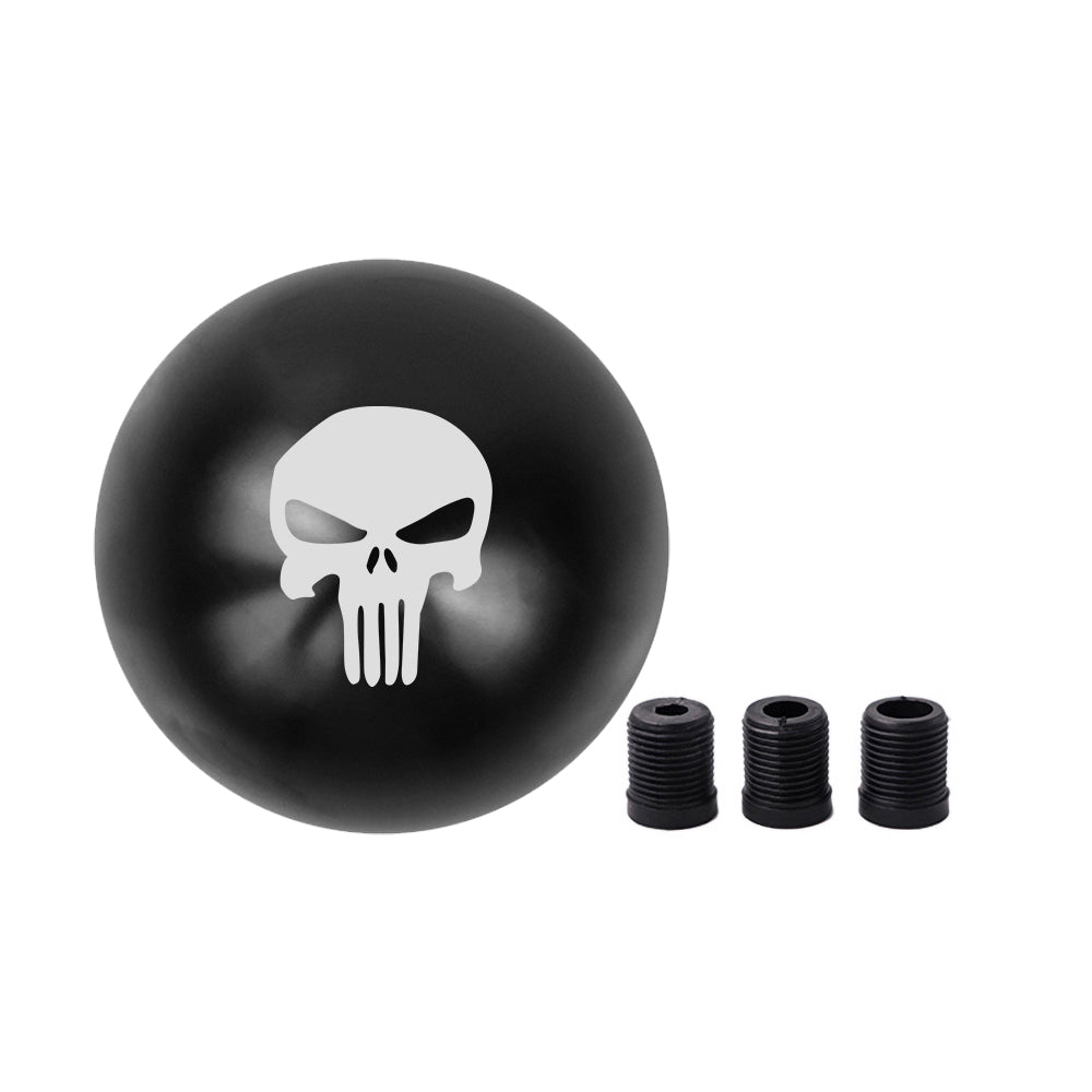 BRAND NEW UNIVERSAL JDM THE PUNISHER Aluminum Black Round Ball Manual Gear Stick Shift Knob M8 M10 M12