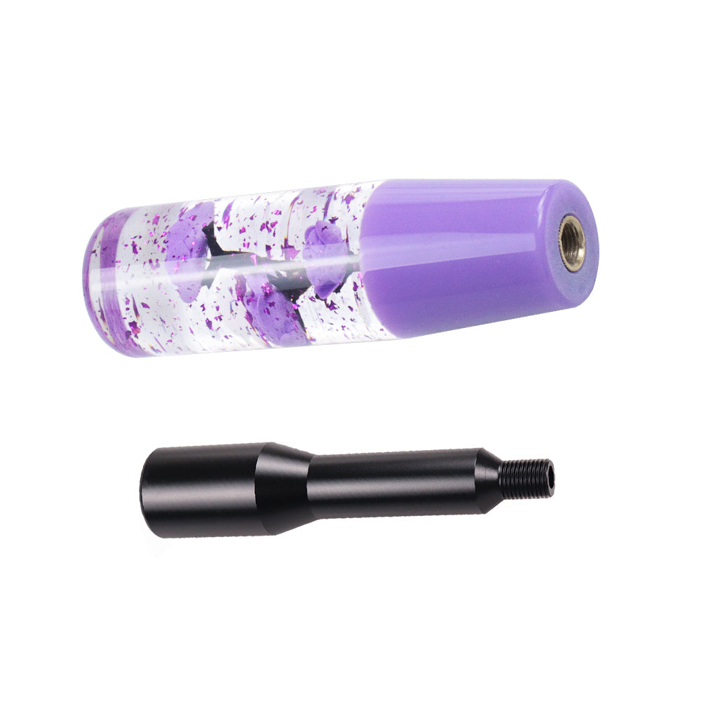 Brand New JDM Glitter Purple Rose Flowers Manuel Gear Stick Shift Knob M8 M10 M12 & Black Shifter Extender Extension