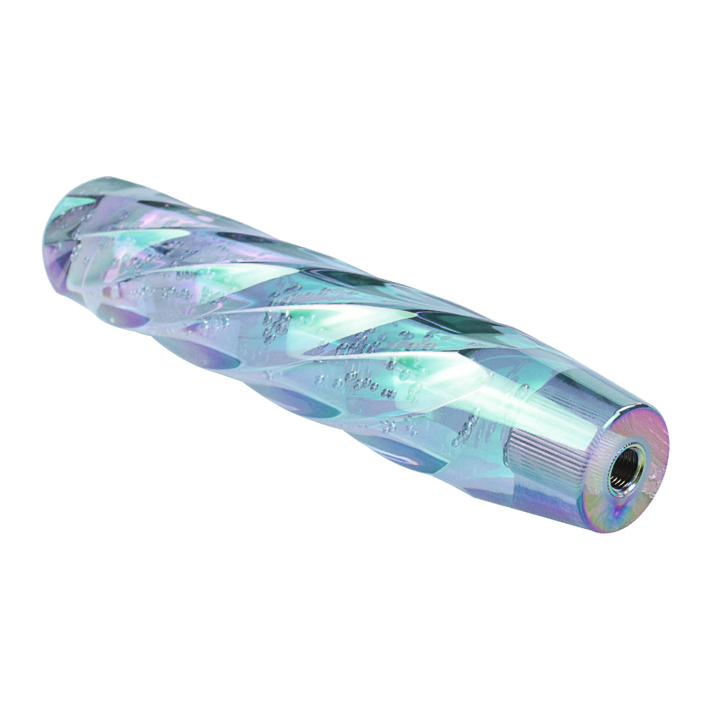 Brand New Universal 25CM VIP 250mm Transparent Manual Neo Chrome Twist Crystal Bubble Racing Gear Shift Knob