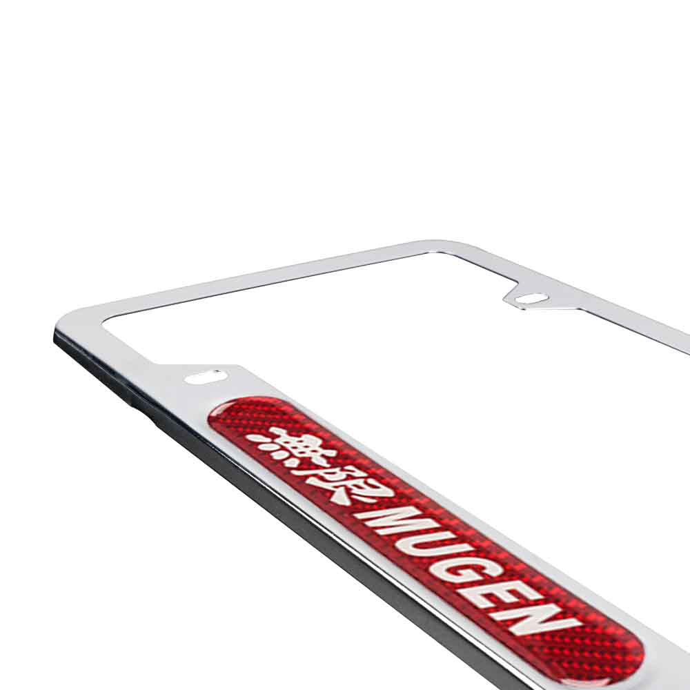 Brand New Universal 1PCS MUGEN Chrome Metal License Plate Frame