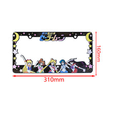 Load image into Gallery viewer, Brand New Universal 2PCS Anime Sailor Moon ABS Plastic Black License Plate Frame