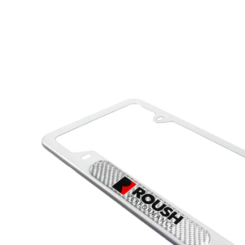 Brand New Universal 1PCS ROUSH PERFORMANCE Silver Metal License Plate Frame