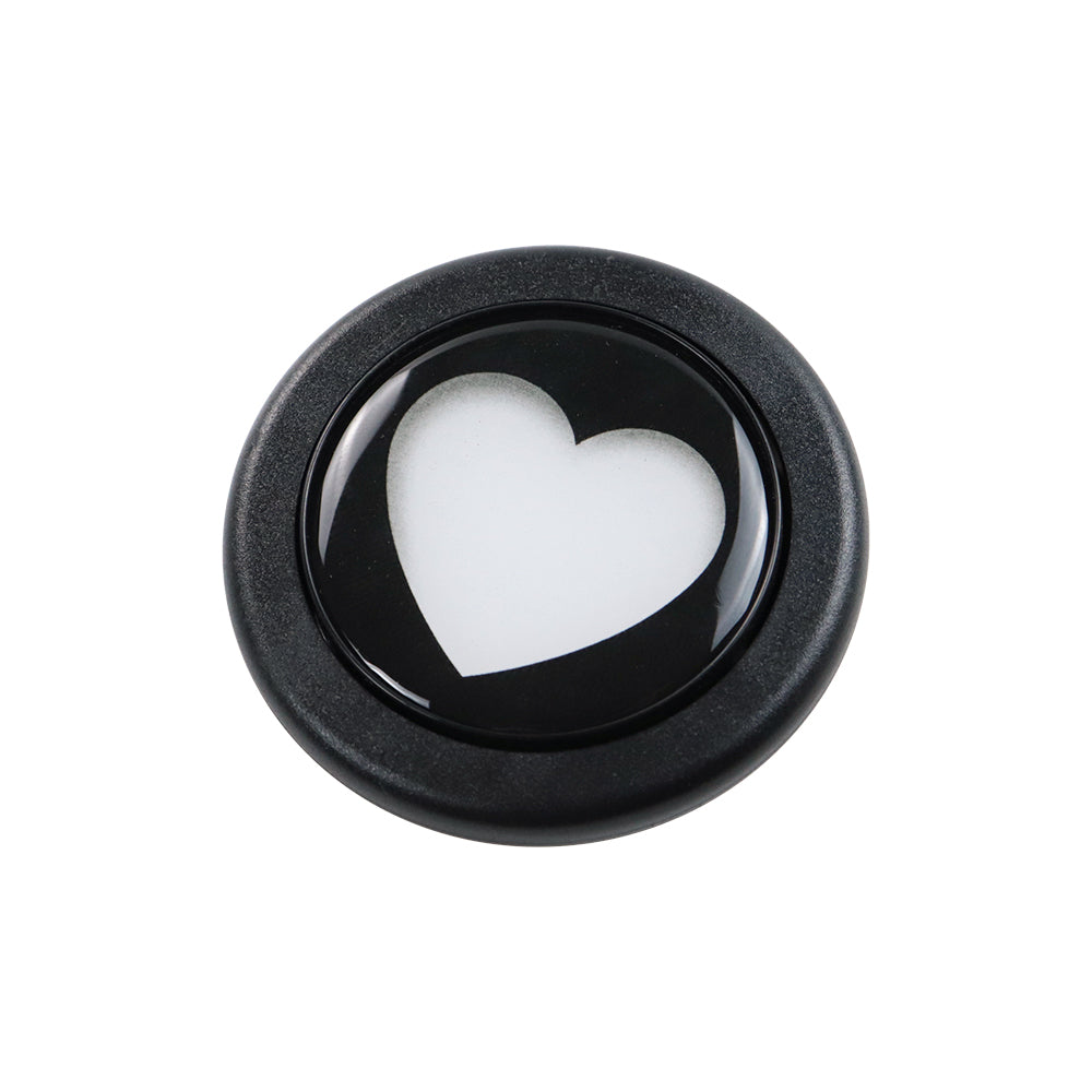 Brand New Universal Black Heart Shape Car Horn Button Black Steering Wheel Center Cap