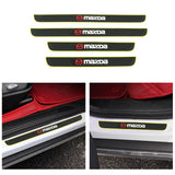 Brand New 4PCS Universal Mazda Yellow Rubber Car Door Scuff Sill Cover Panel Step Protector