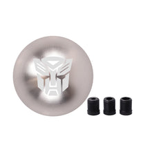 Load image into Gallery viewer, BRAND NEW UNIVERSAL JDM AUTOBOT TRANSFORMERS Aluminum Silver Round Ball Manual Gear Stick Shift Knob M8 M10 M12