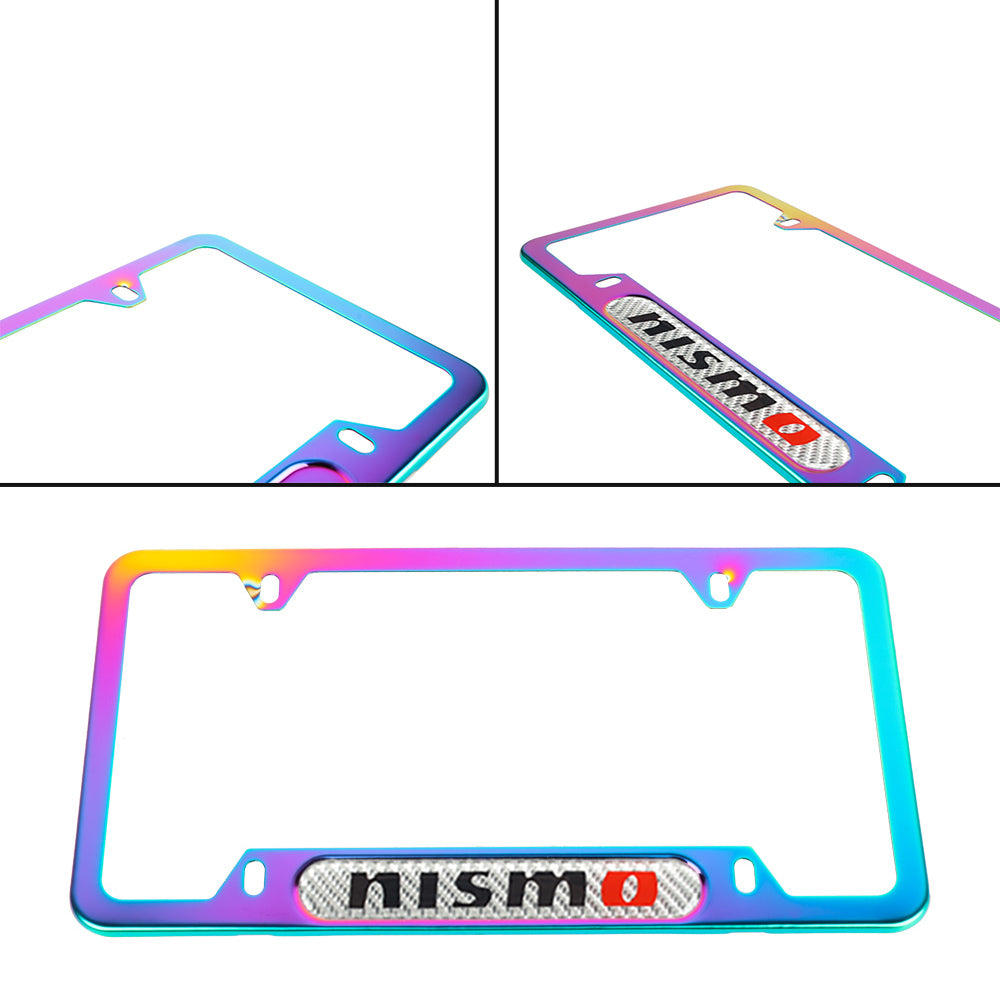 Brand New Universal 1PCS Nismo Neo Chrome Metal License Plate Frame