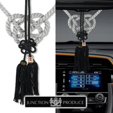 Load image into Gallery viewer, BRAND NEW UNIVERSAL VIP JUNCTION PRODUCE INTERIOR BLACK FUSA CHARM WITH SILVER KNOT