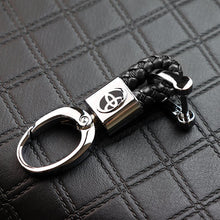 Load image into Gallery viewer, Brand New Toyota Small Black BV STYLE CALF Braided Leather Strap Keychain Keyring